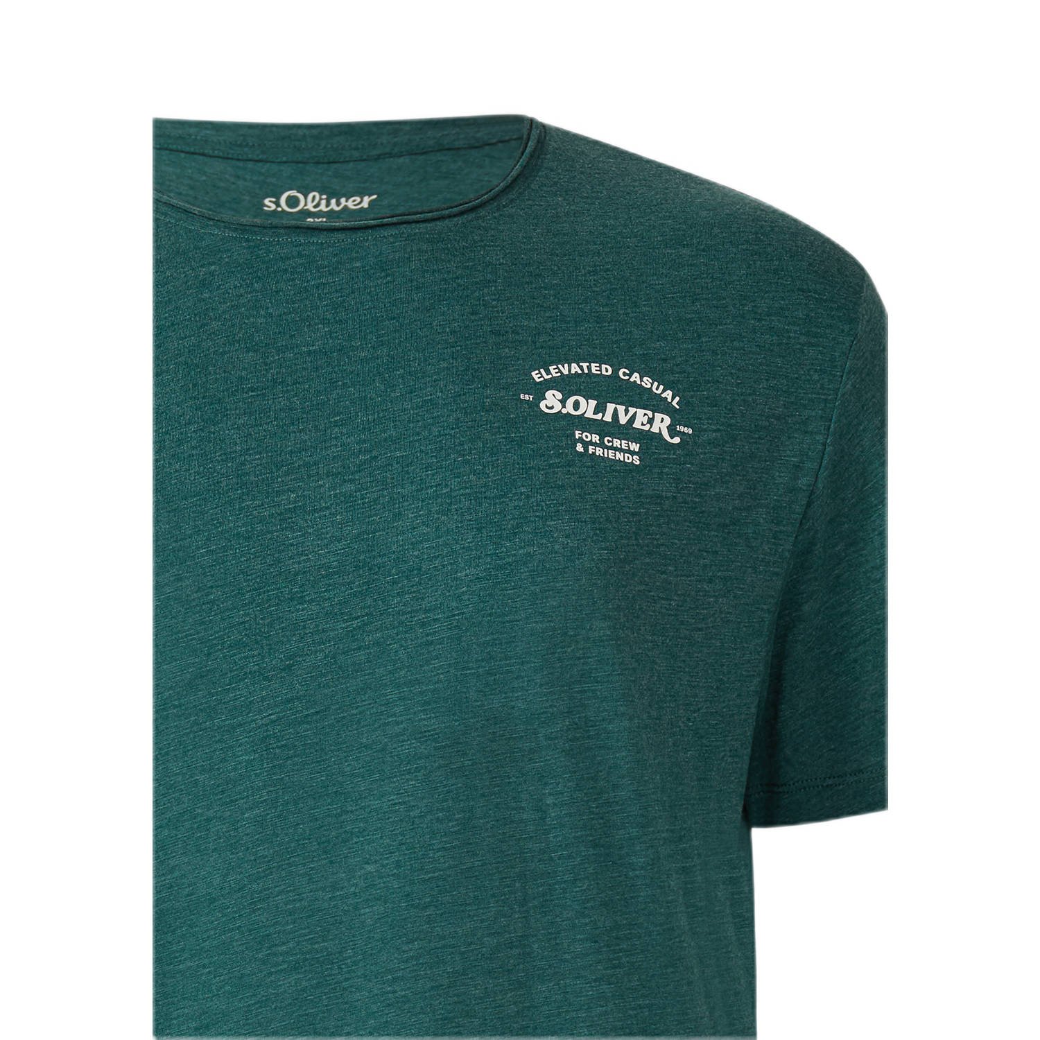 s.Oliver Big Size regular T-shirt donkergroen