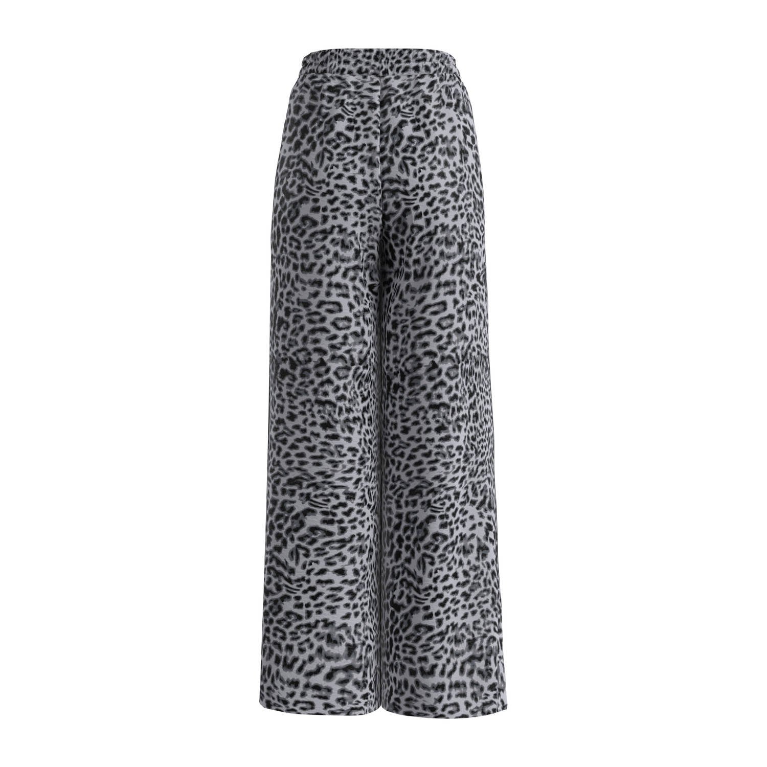 comma wide leg regular waist pantalon zwart