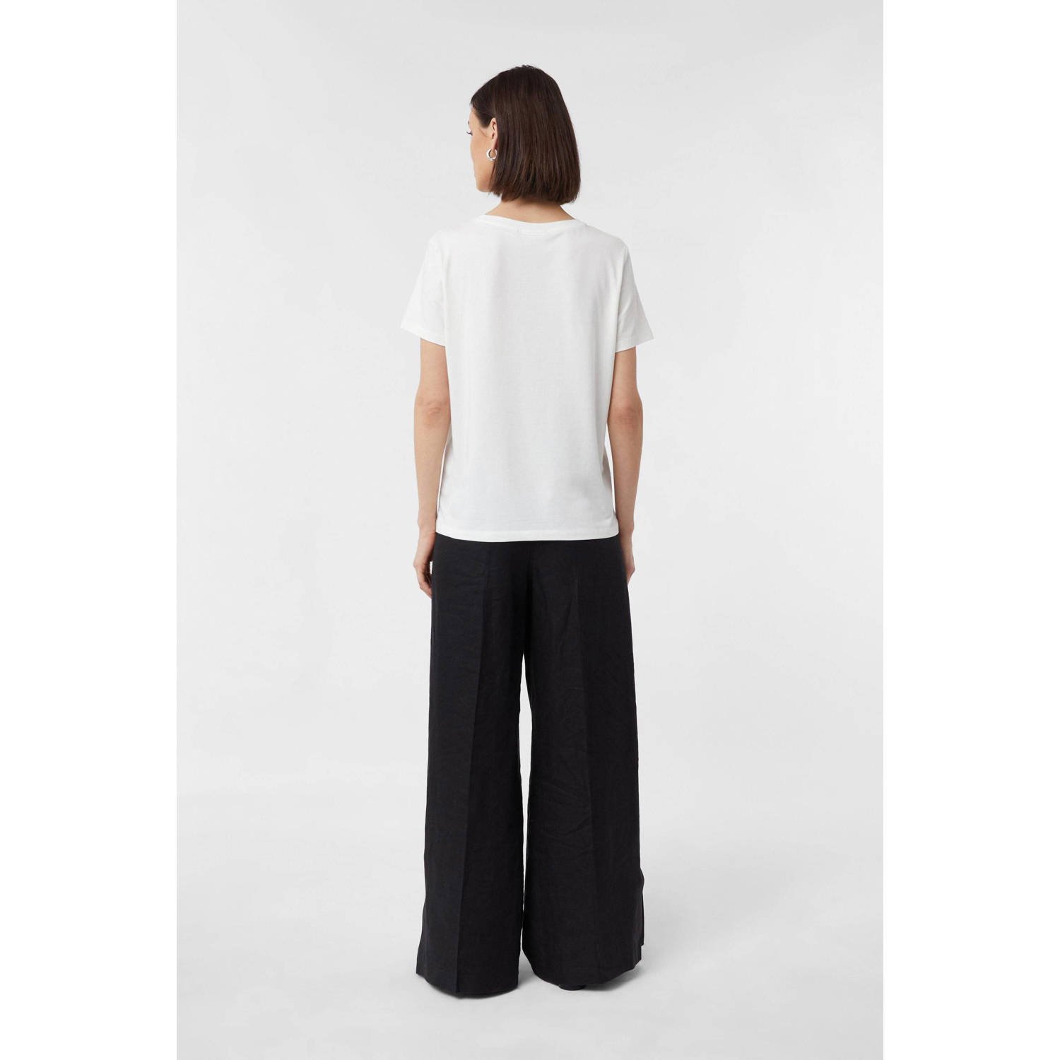 comma jersey T-shirt wit