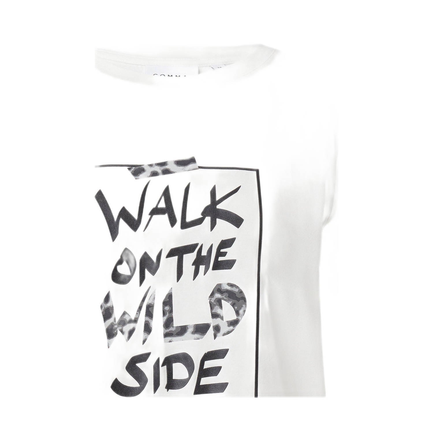comma jersey T-shirt wit