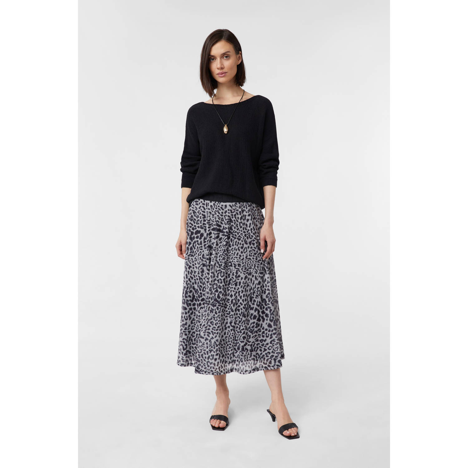 Comma Midirok in all-over look met elastische band