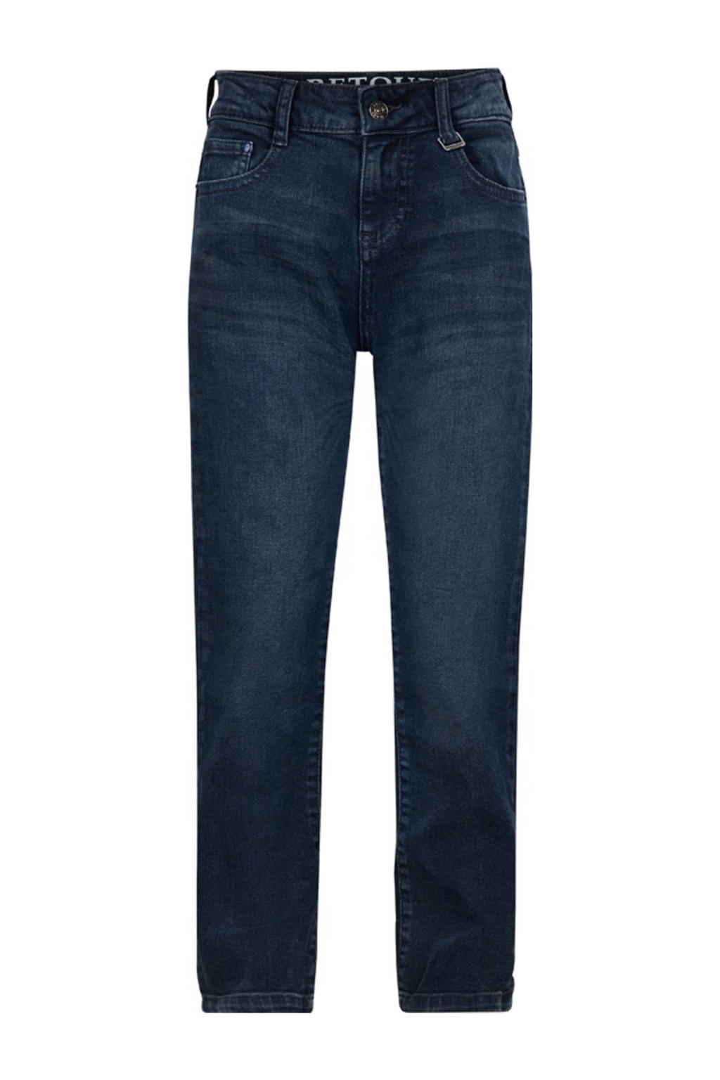 Dark blue denim jongens Retour Jeans relaxed loose fit jeans dark blue van stretchdenim met effen