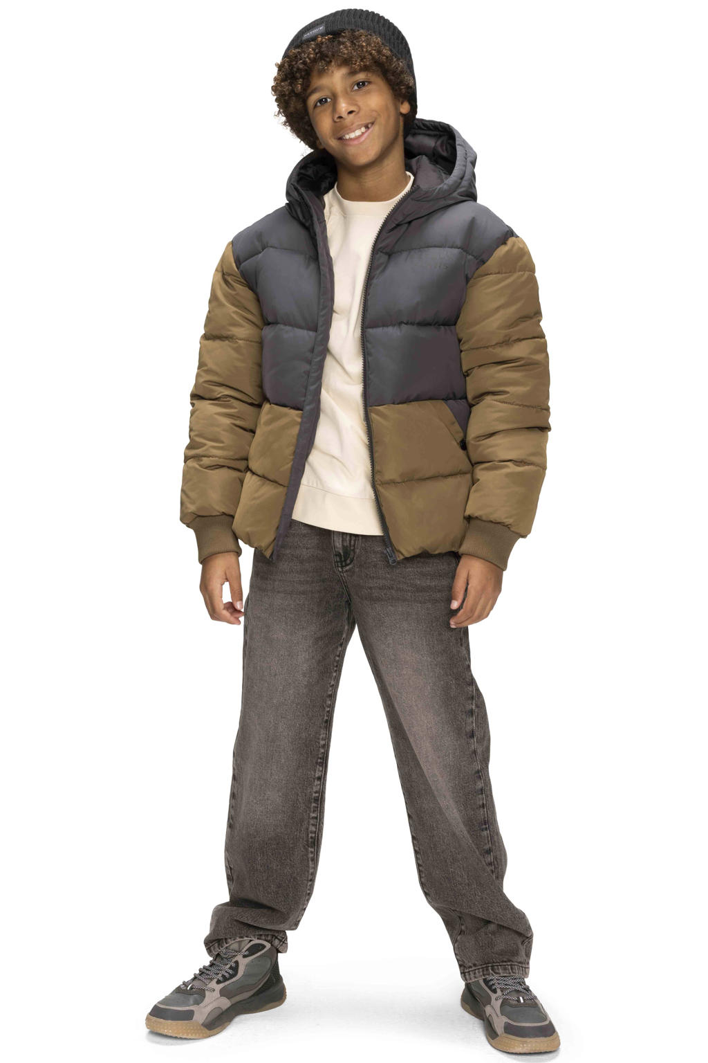 Grey denim jongens Retour Jeans loose fit jeans van stretchdenim met regular waist en effen