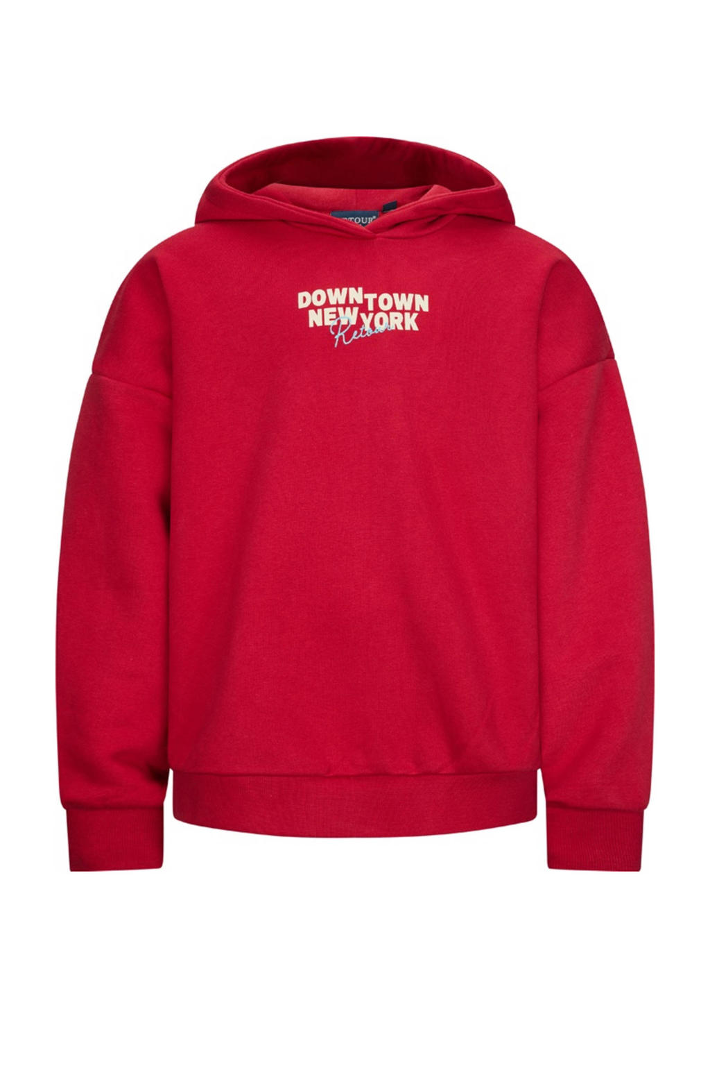 Rode meisjes Retour Jeans sweater van katoen met backprint, lange mouwen en capuchon