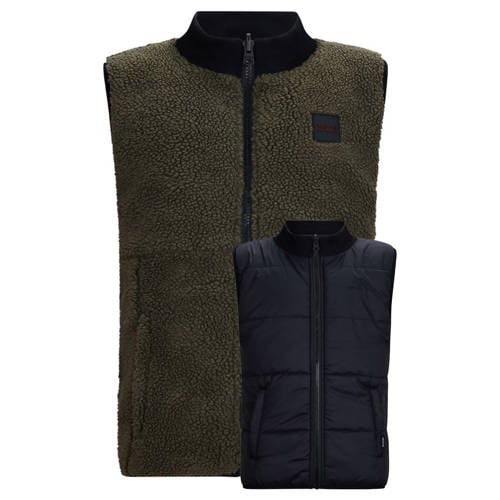 Retour Jeans reversible teddy bodywarmer donkergroen afbeelding
