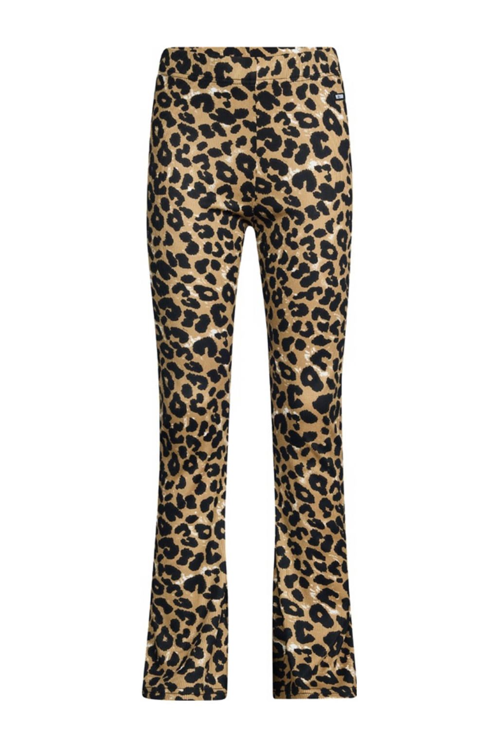 Beige en zwarte meisjes Retour Jeans flared flared broek van polyester met regular waist en dierenprint