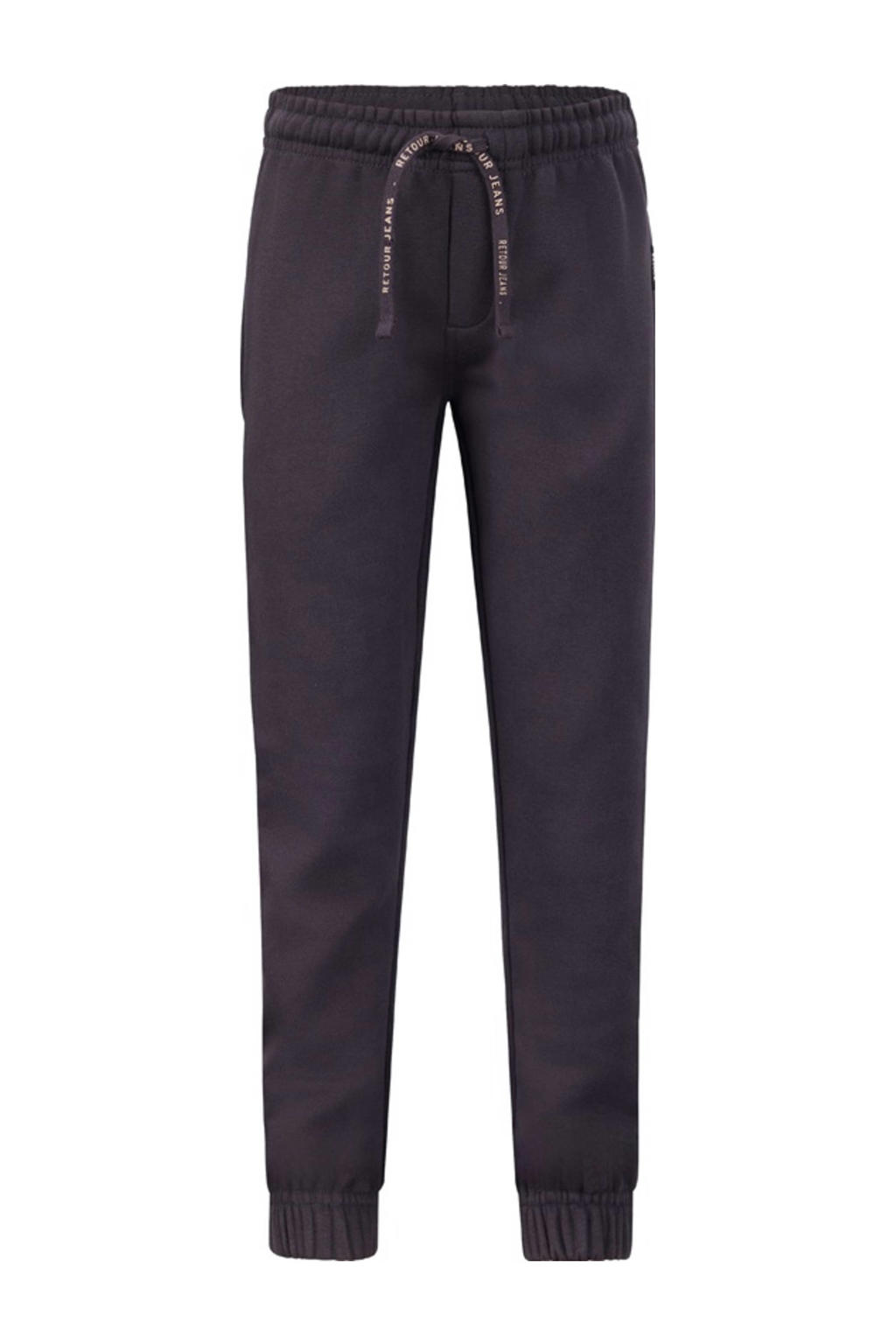 Grijze jongens Retour Jeans regular joggingbroek van sweat materiaal met effen