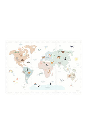 EEVAA 3-in-1 omkeerbare puzzel Wereldmap (120x180cm - 6 tegels)