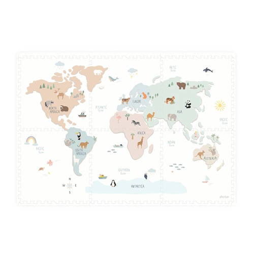 Play&Go EEVAA 3-in-1 omkeerbare puzzel Wereldmap (120x180cm - 6 tegels) afbeelding