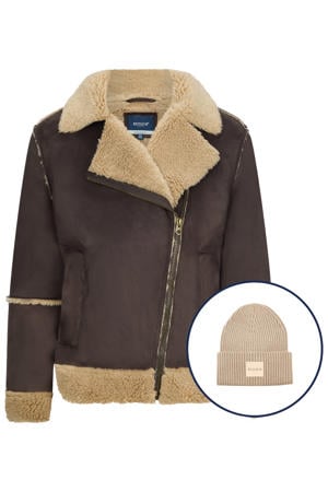 winterjas bruin + muts