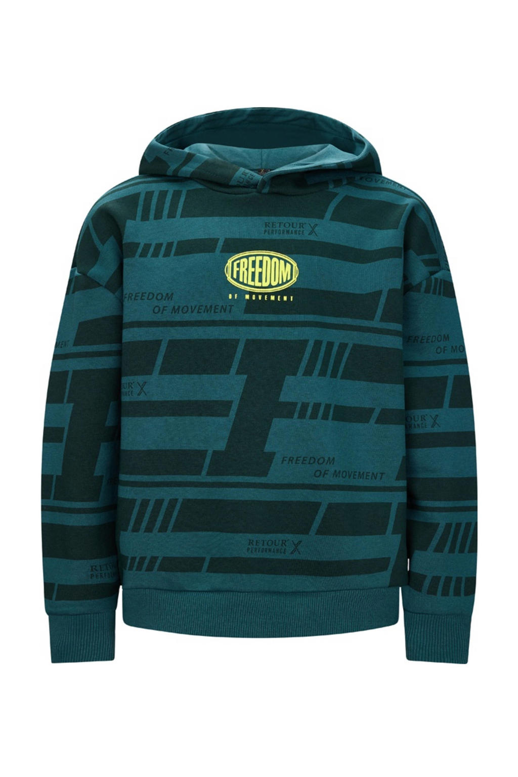 Groene jongens Retour Performance hoodie van katoen met lange mouwen en capuchon