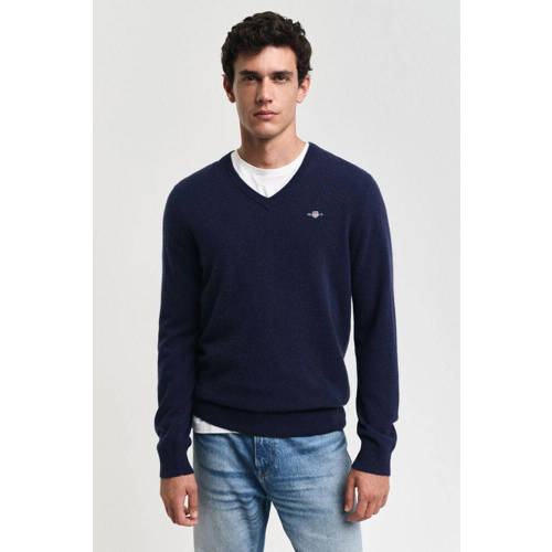GANT gebreide trui met wol donkerblauw afbeelding