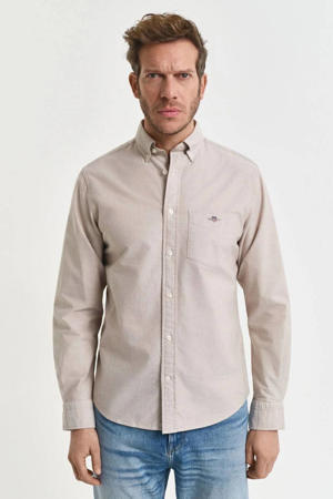 regular fit oxford overhemd kaki