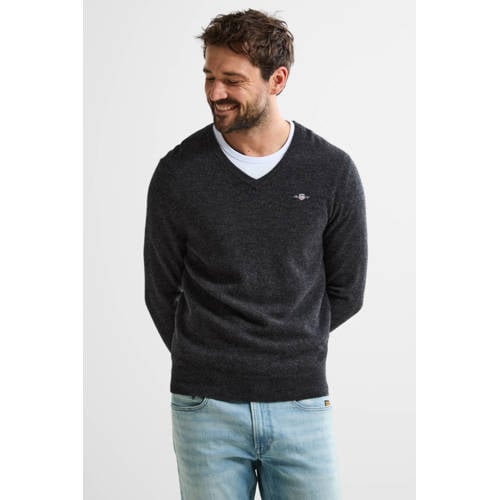 GANT pullover met wol fijn gebreid zwart afbeelding