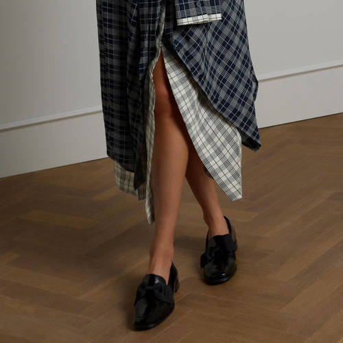 Manfield lakleren loafers met strik zwart afbeelding