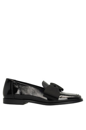 lakleren loafers met strik zwart