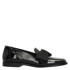 lakleren loafers met strik zwart