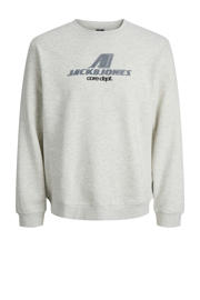 thumbnail: Witte jongens JACK & JONES JUNIOR sweater met logo dessin, lange mouwen, ronde hals en geribde boorden