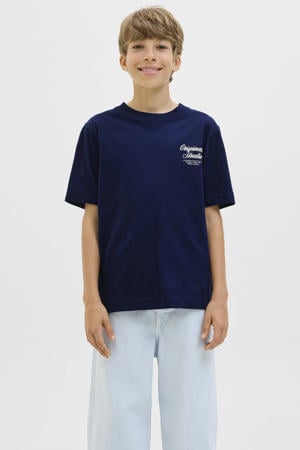T-shirt met backprint donkerblauw