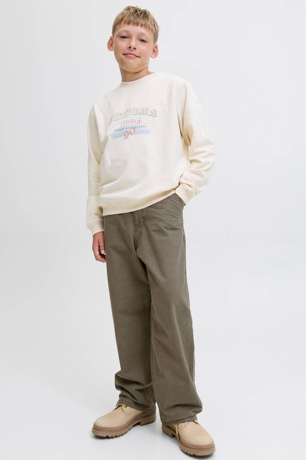 JACK & JONES JUNIOR loose casual broek donkergroen