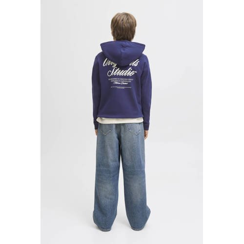 JACK & JONES JUNIOR hoodie met backprint donkerblauw afbeelding