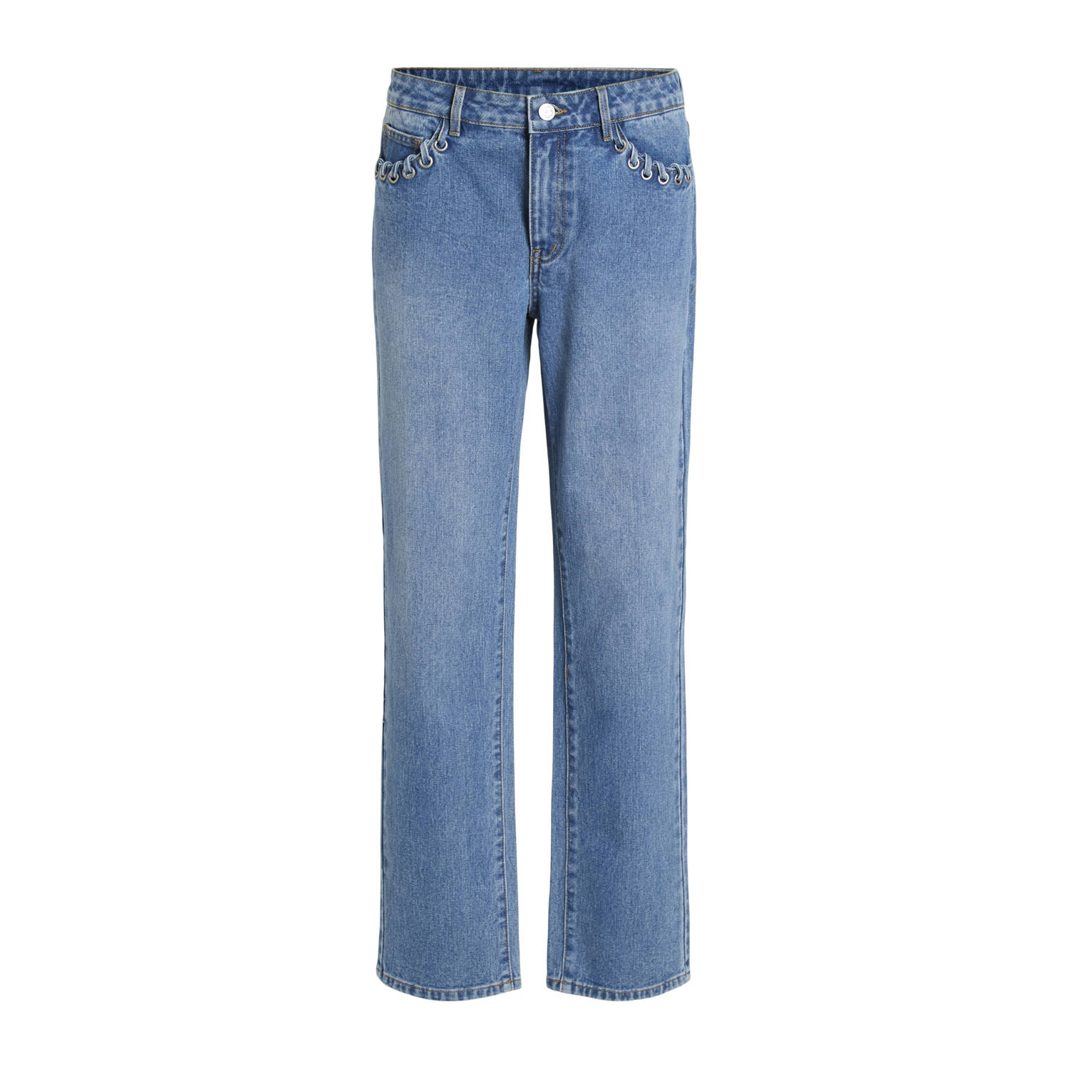 VILA straight leg jeans medium blue denim