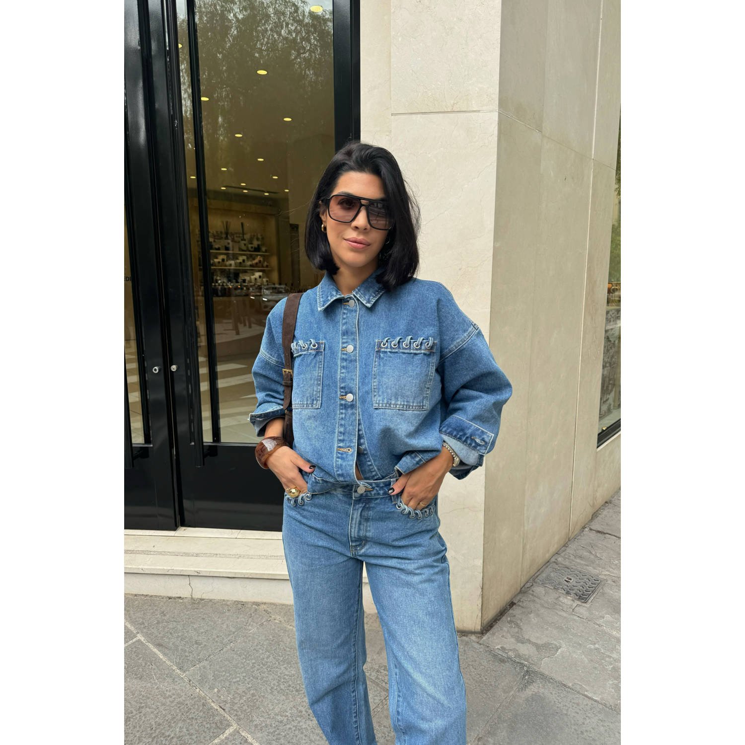 VILA denim spijkerjas medium blue denim
