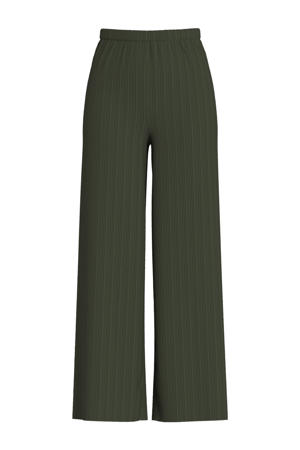 regular high waist casual broek donkergroen