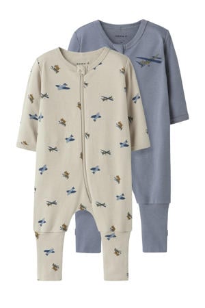 pyjama NBMNIGHTSUIT - beige/blauw (set van 2)