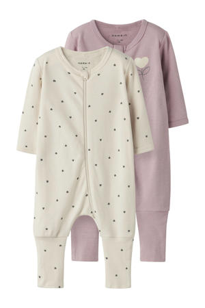 pyjama NBFNIGHTSUIT - ecru/lila (set van 2)