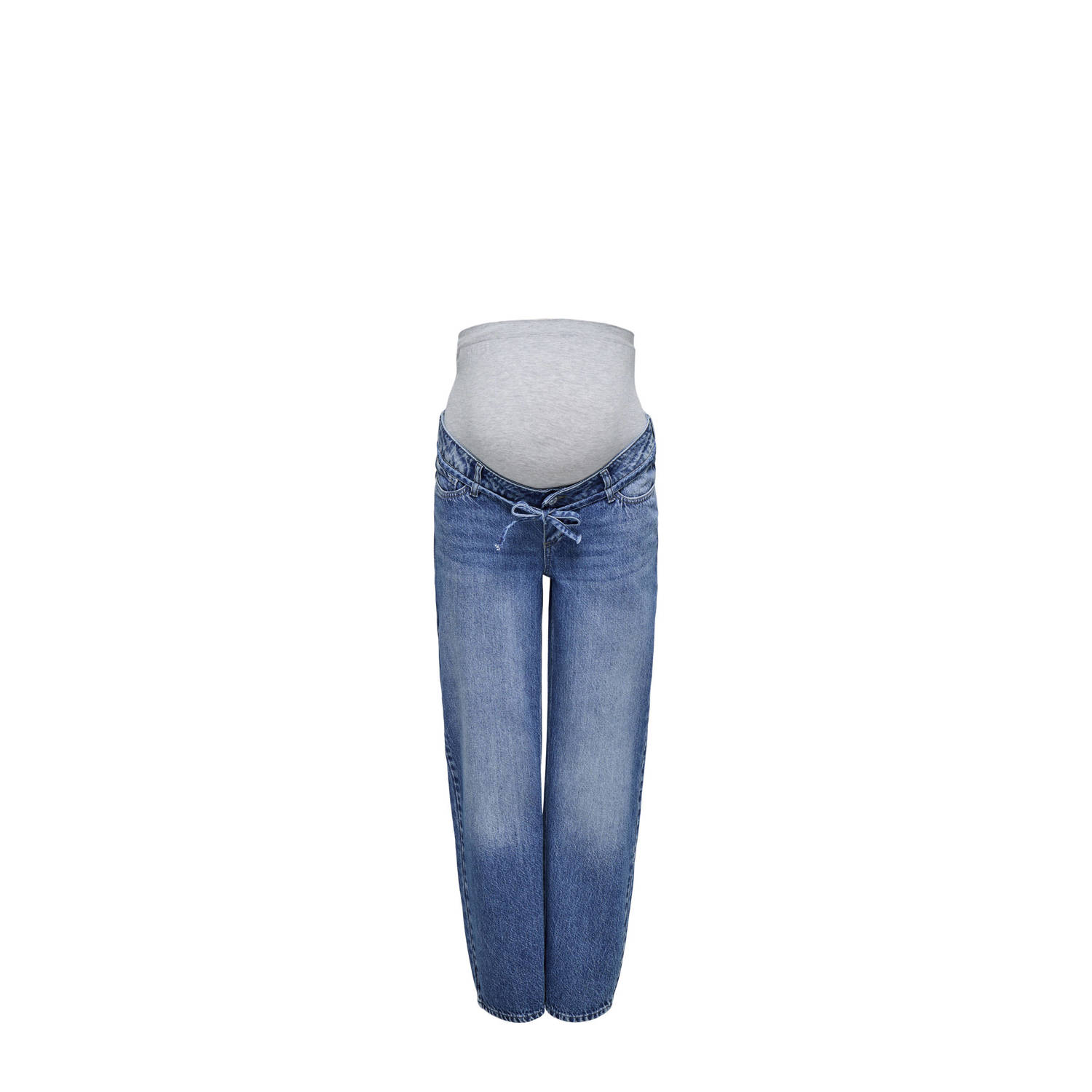 ONLY MATERNITY high waist zwangerschapskleding straight leg jeans medium blue denim
