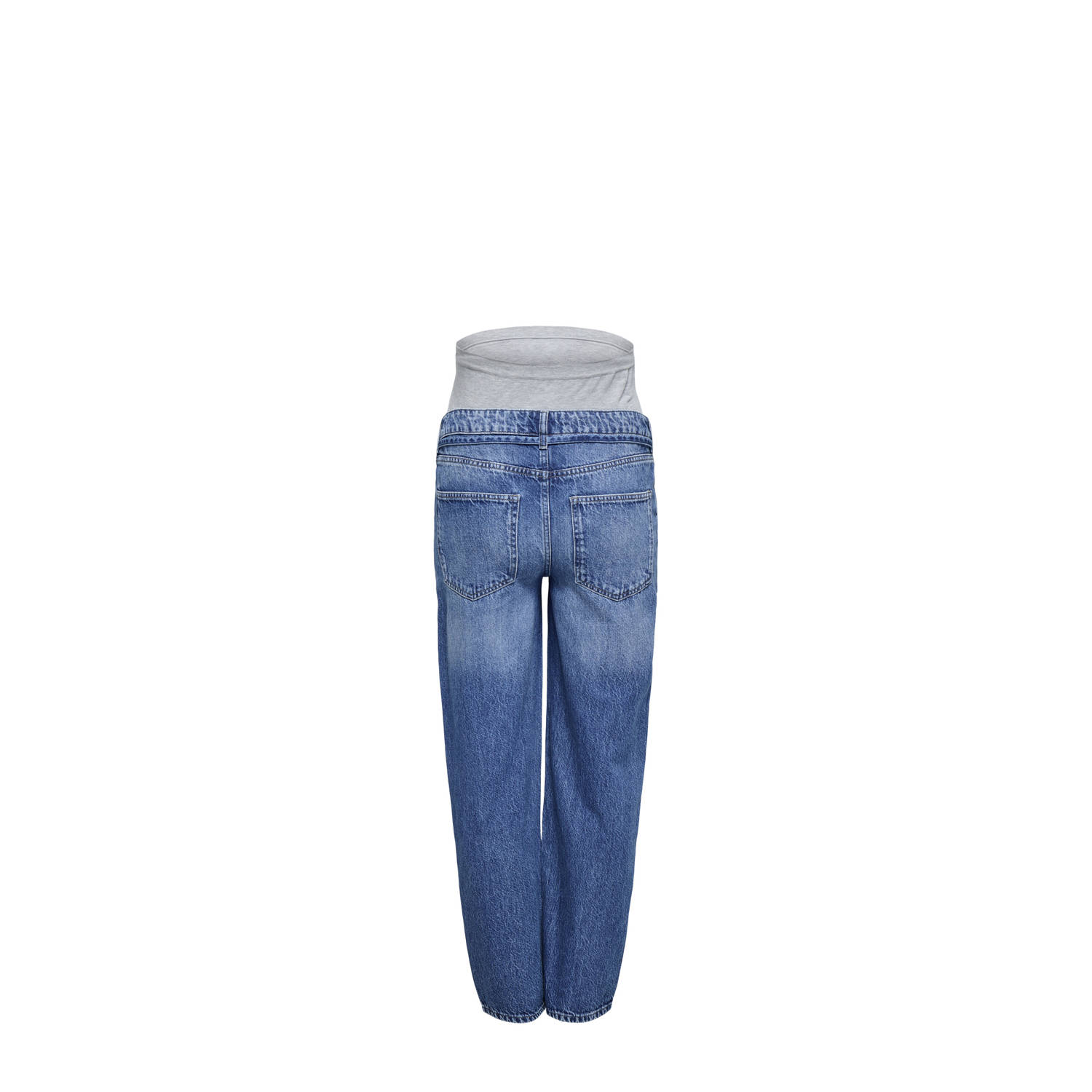 ONLY MATERNITY high waist zwangerschapskleding straight leg jeans medium blue denim