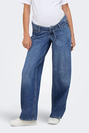 high waist zwangerschapskleding straight leg jeans medium blue denim