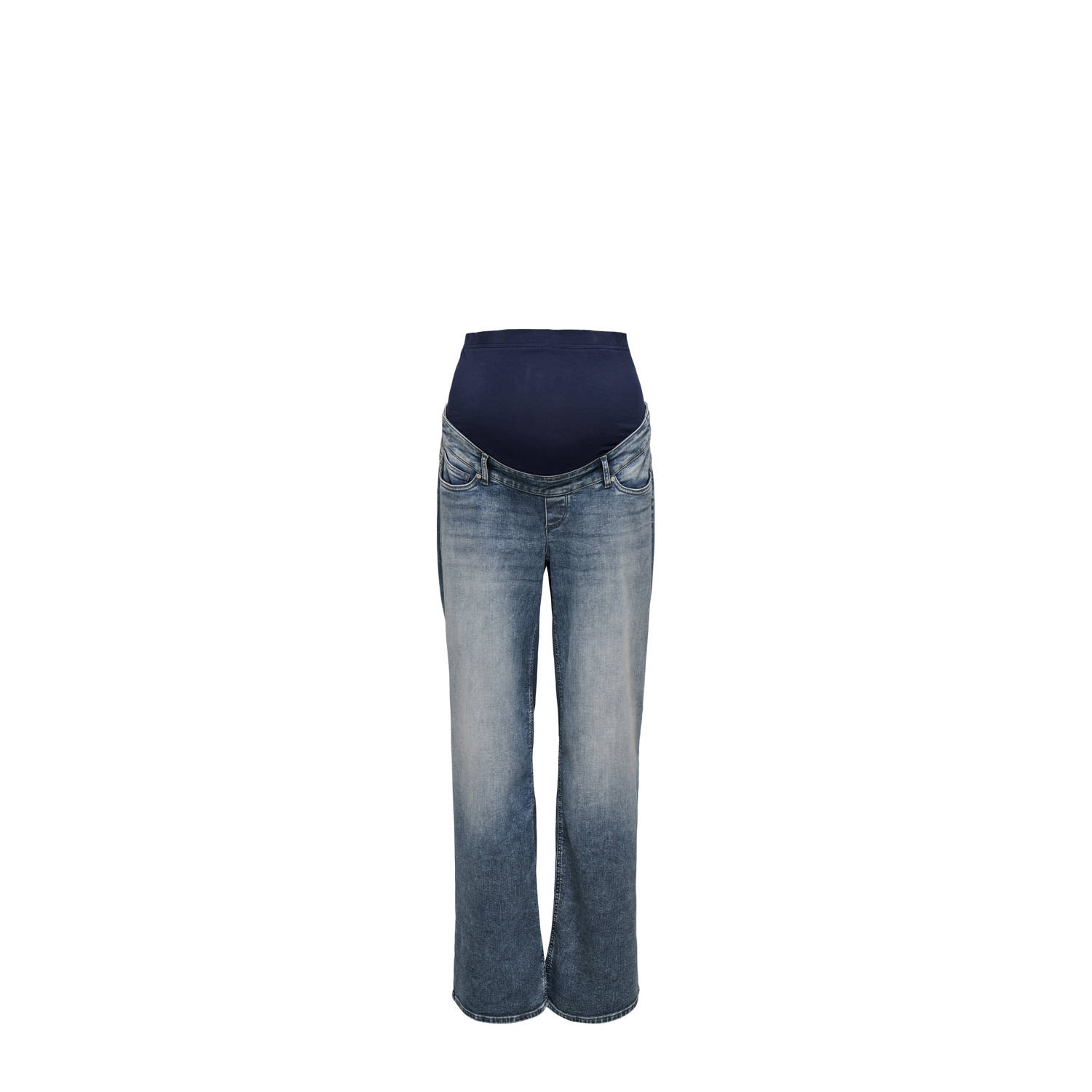 ONLY MATERNITY high waist zwangerschapskleding wide leg jeans medium blue denim
