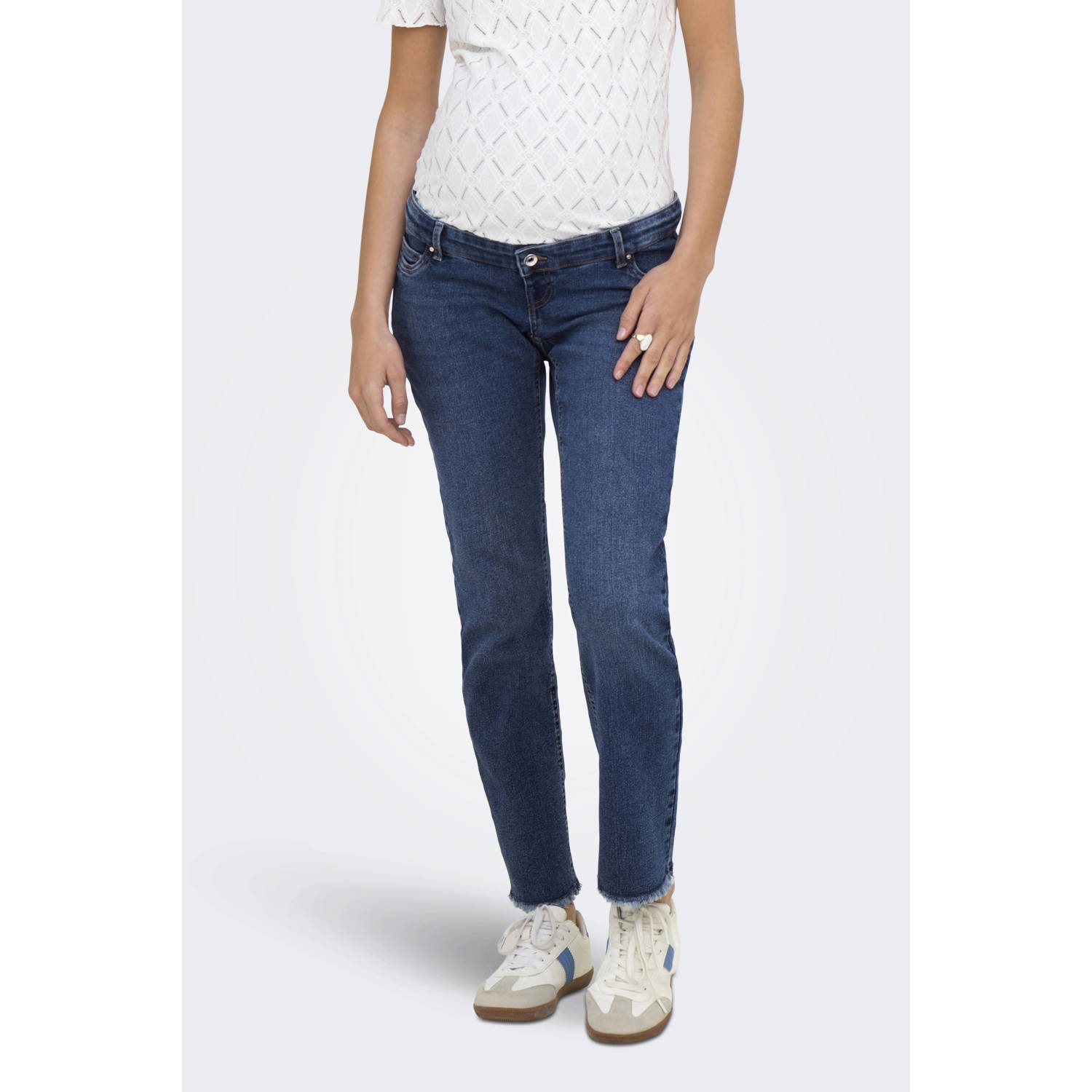 ONLY MATERNITY high waist zwangerschapskleding slim fit jeans medium blue denim