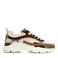 Manfield chunky leren sneakers beige/bruin