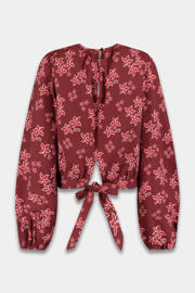 thumbnail: Roze dames HARPER & YVE top met bloemenprint, lange mouwen en klassieke kraag