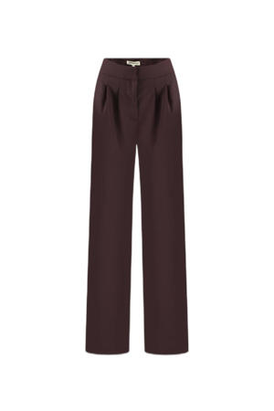 straight high waist broek donkerpaars