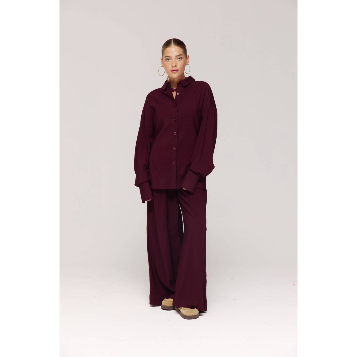 HARPER & YVE high waist broek donkerrood