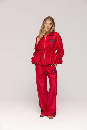 high waist broek rood