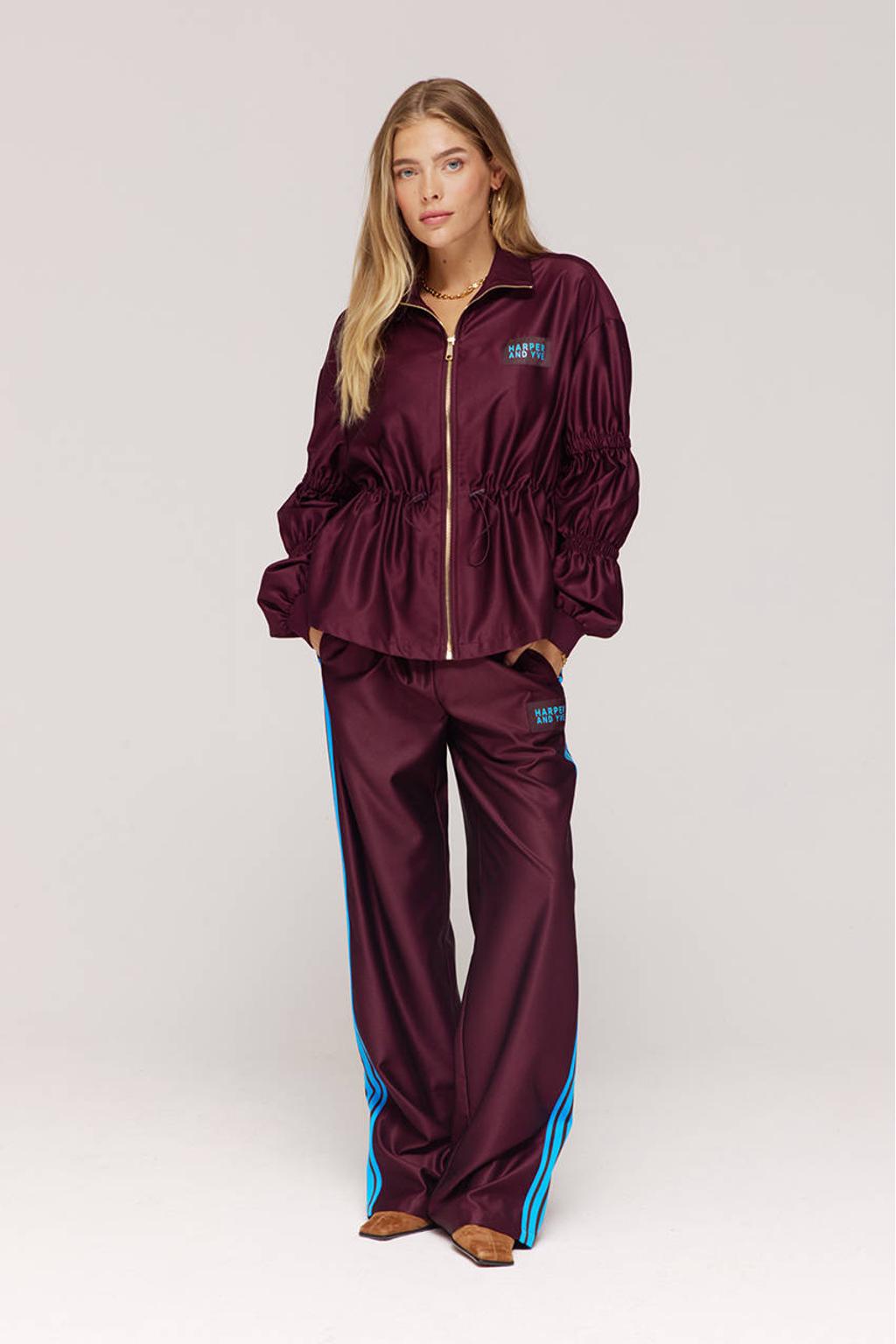 HARPER & YVE high waist broek donkerrood