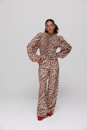 high waist broek bruin