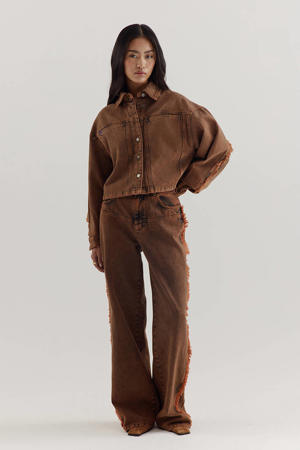 denim spijkerjas oranje