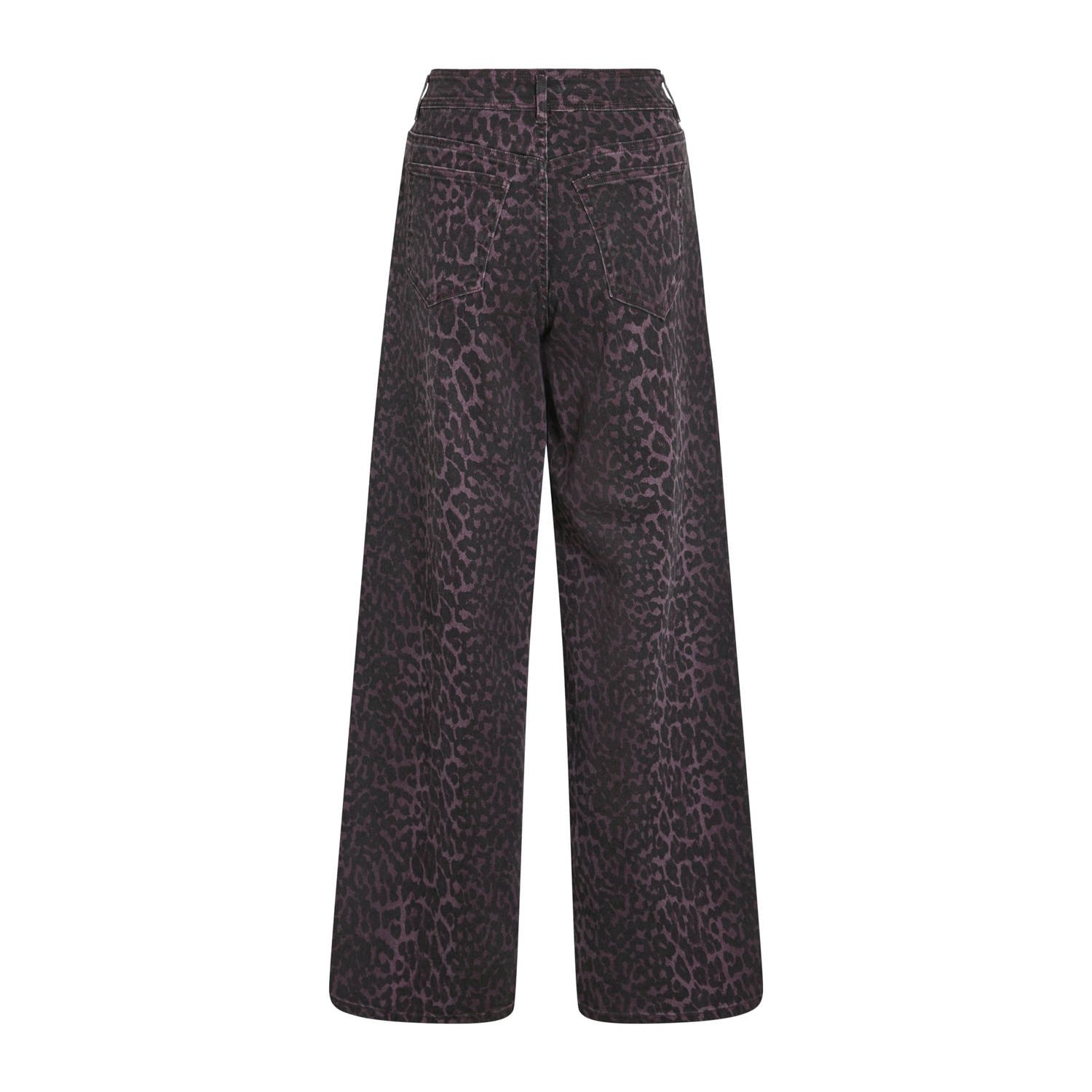 VILA high waist wide leg jeans donkerpaars