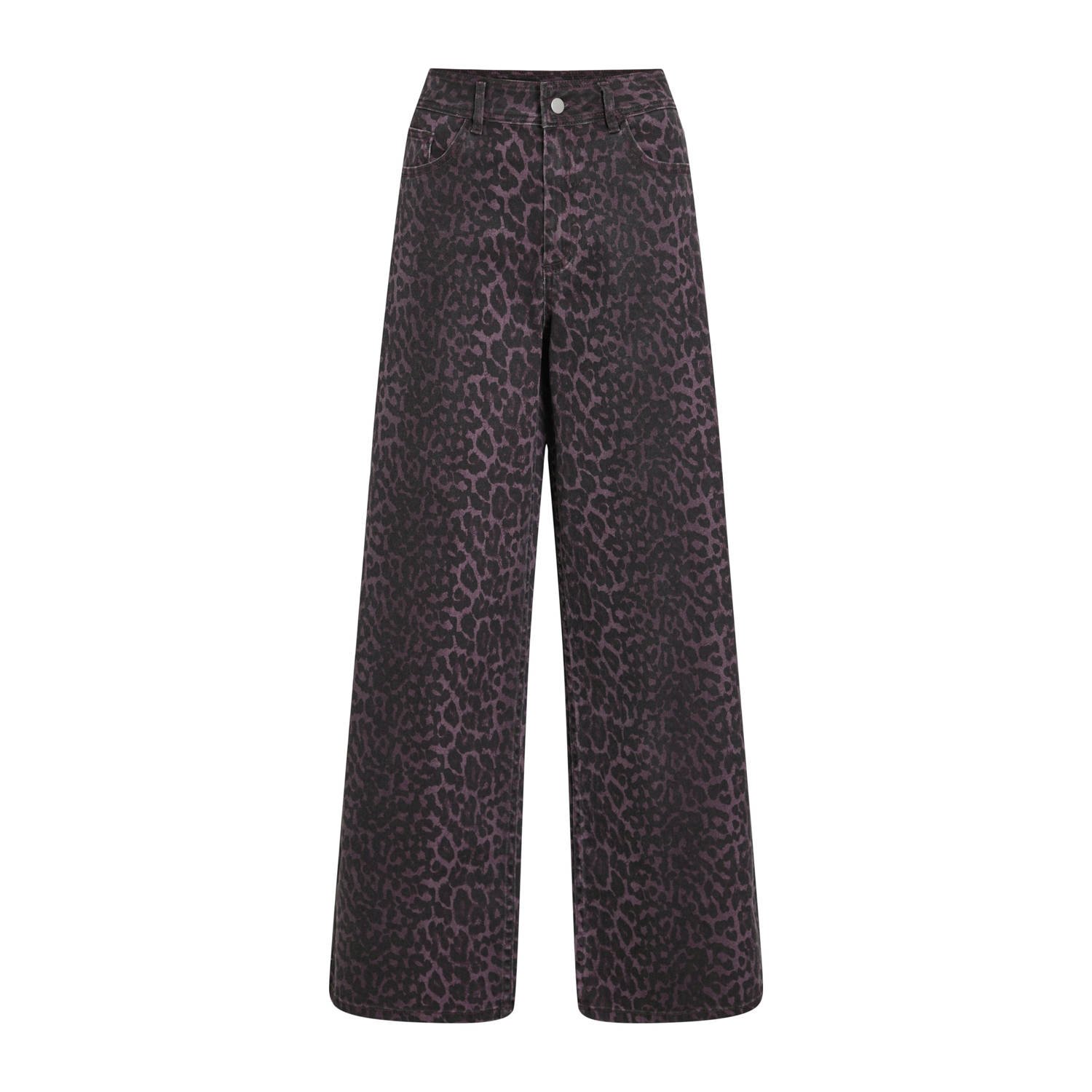 VILA high waist wide leg jeans donkerpaars