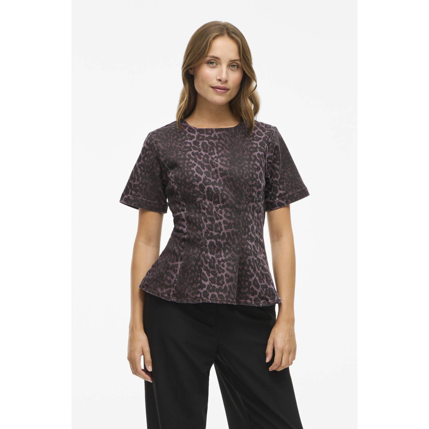 VILA peplum top donkerpaars