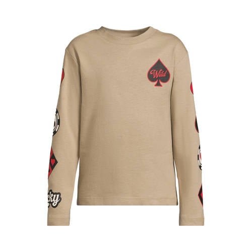 Coolcat longsleeve met printopdruk Royce beige afbeelding