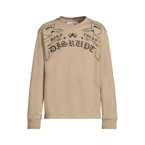 Coolcat longsleeve met Disrupt printopdruk Andrew beige afbeelding