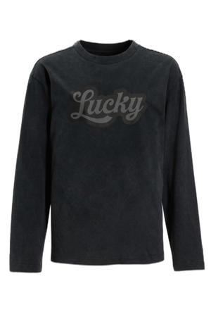 oversized longsleeve Jesse met printopdruk acid grijs