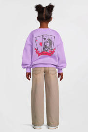 thumbnail: Coolcat oversized sweater met printopdruk Nora lila